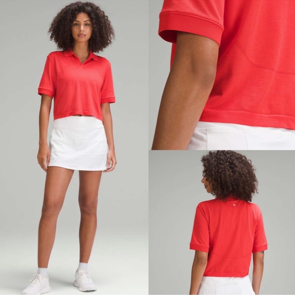 NWT Lululemon Swiftly Tech Cropped Short Sleeve HTHT Hot Heat